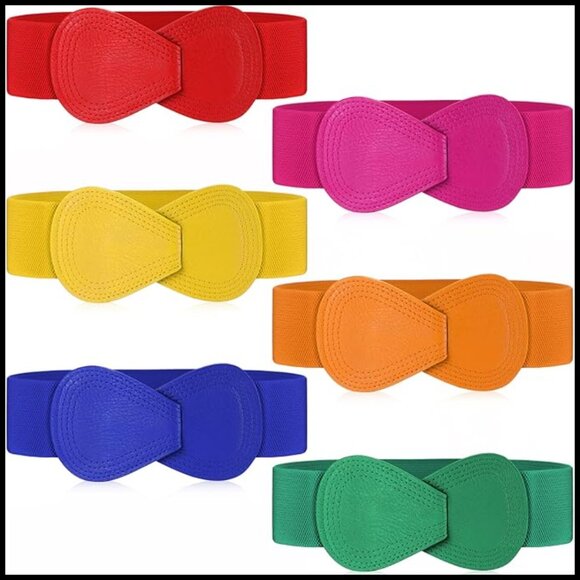 Stretch Belt for Women Dresses Wide Elastic Belt with Interlock Buckle main image 7